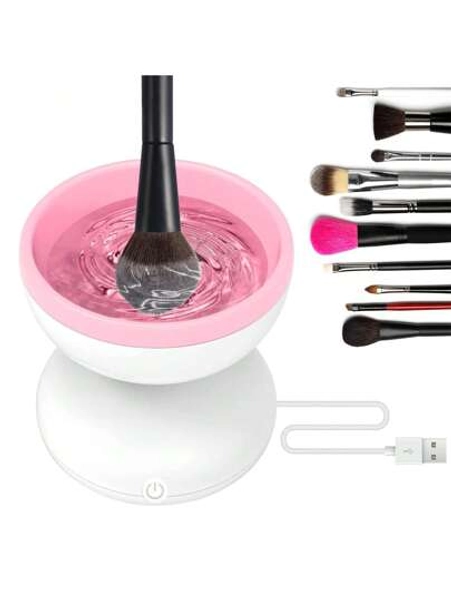 Automatic Electric Makeup Brush Cleaner, Quick-Dry Brush Cleaning Machine, Rotating Brush Cleaner Tool, Perfect Gift For Women And Girlfriends