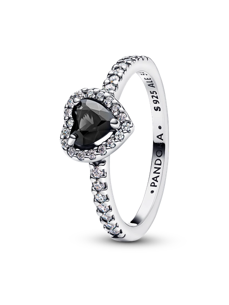 Elevated Black Heart Ring