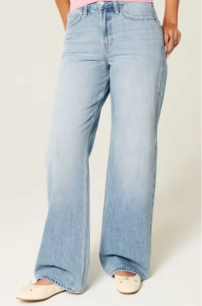 High-Rise Washed Black Baggy Jeans