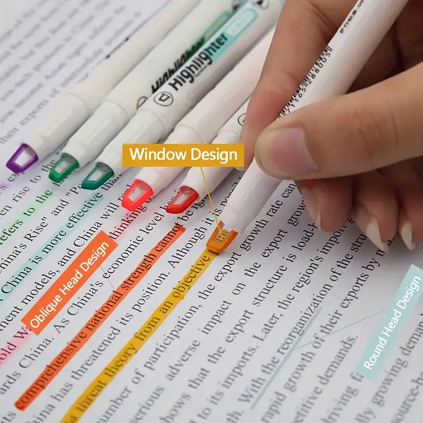 6-Pack Clear View Highlight Pens, Soft Light Colors, Visible Tip For Precise Marking, Ideal For Students School Office - AliExpress 