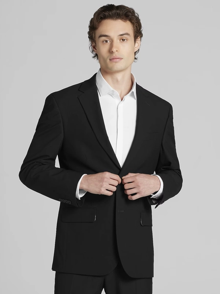 Egara Modern Fit Suit, Black Solid | 2 Piece Suits | Men's Wearhouse