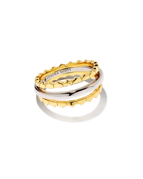 Quinn Triple Band Ring in Mixed Metal