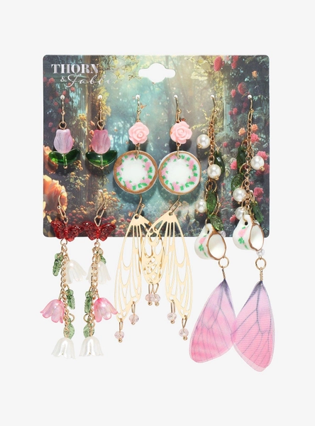Thorn & Fable Fairy Garden Tea Party Earring Set