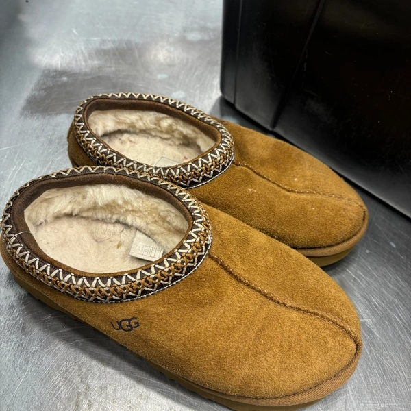 Tan and brown UGG slippers