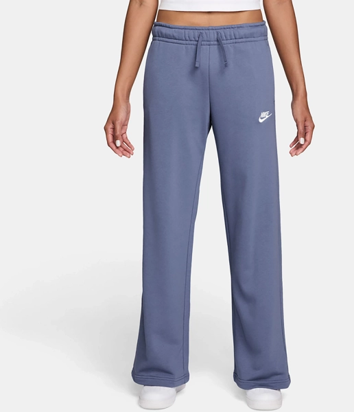 Nike Women's Sportswear Club Fleece Mid-Rise Wide-Leg Sweatpants Medium Blue 02