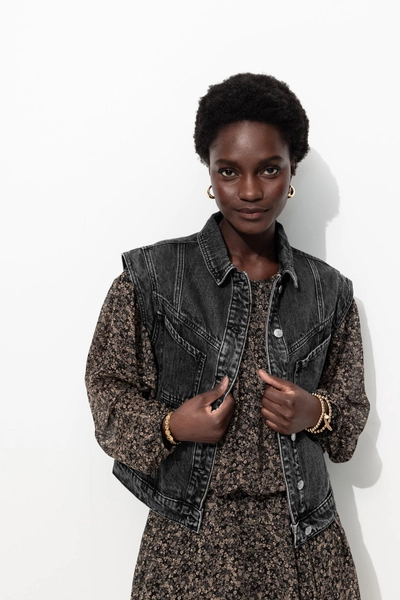 Veste jean sans manches