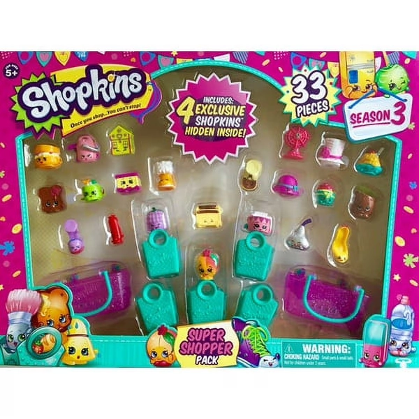 Shopkins Season 3 Super Shopper Pack, Includes 4 Exclusive Shopkins Hidden In... - Walmart.com
