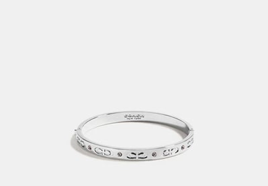 Coach Outlet Signature Hinged Bangle - Grey
