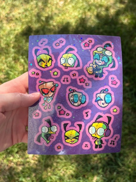 GIR Invader Zim Themed Sticker Sheet! >_<