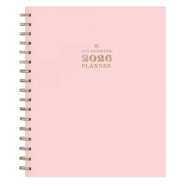 Blue Sky Day Designer 2026 Weekly/Monthly Faux Leather Hardcover Planning Calendar 7"x9" Blush
