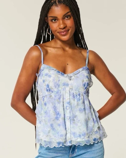 Hollister Women's Easy Chiffon Babydoll Top