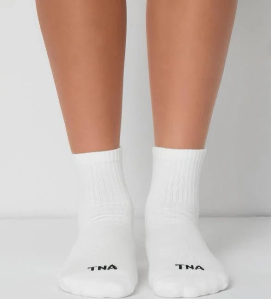 Tna Best-Ever Ankle Socks 5-Pack in White | XS/Small | Cotton/Nylon/Elastane