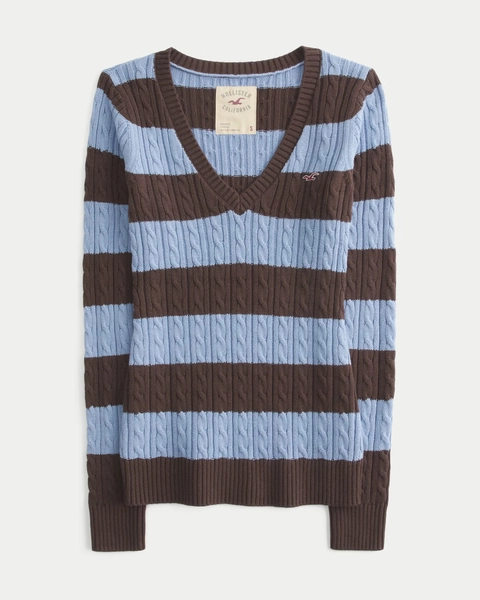 Hollister Ivy Cable-Knit V-Neck Sweater