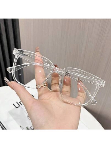 1pcs Square Frame Lens Frame Minimalist Fashion Decoration Glasses Computer Glasses Women Men.