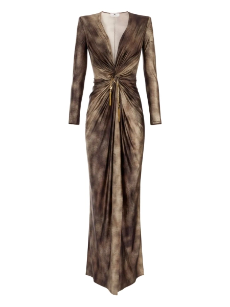Elisabetta Franchi robe longue à détail torsadé | 38