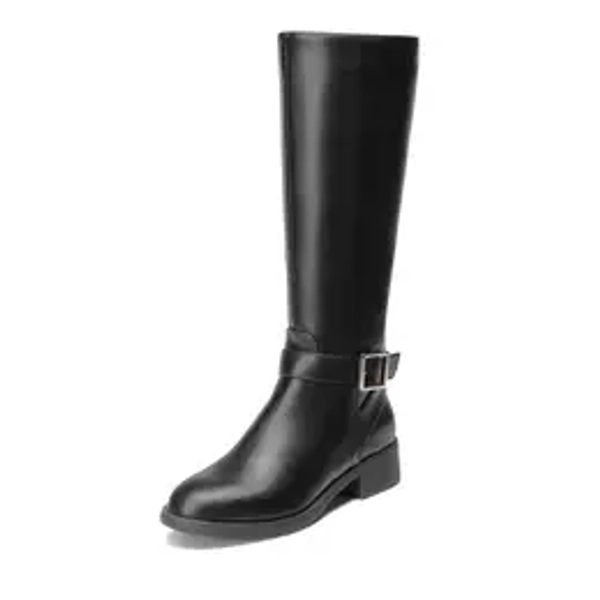 Dream Pairs Women's Knee-High Riding Boots - Western-Inspired Equestrian Lines, Side-Zip, Cushioned Insole, Cowgirl Style, Block Heel, Elastic Band, Alternative Design, Business-Ready, Chunky Low Heel, Breathable Liner, Shoe, Walking Shoes, Cowgirl Boot,,