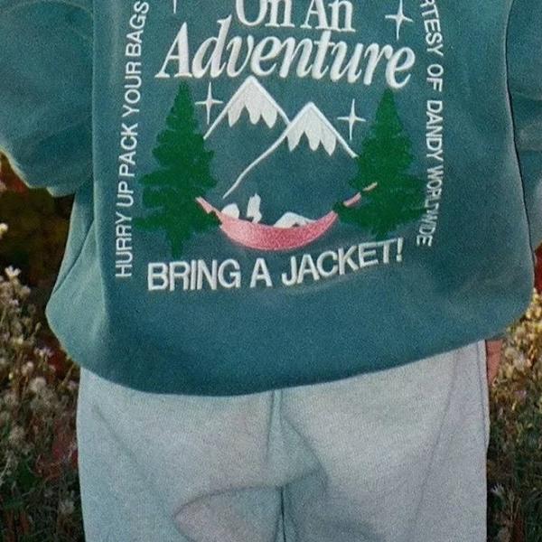 Dandy Worldwide Let's Go On An Adventure Oversized Lux Hoodie
