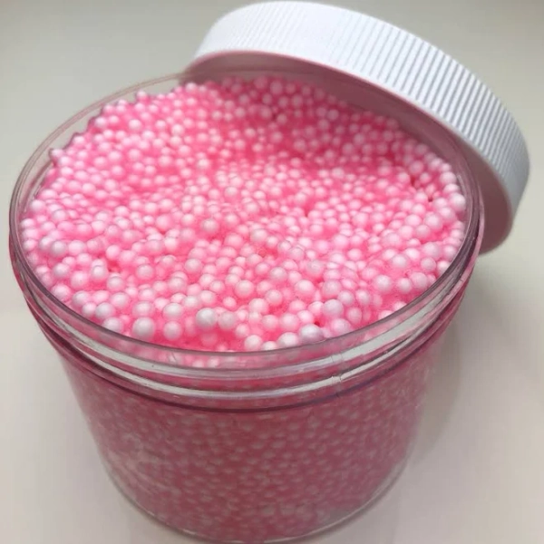 Strawberry Cheesecake Floam Slime - Clear Based Slime w/ Foam Beads (Scented)