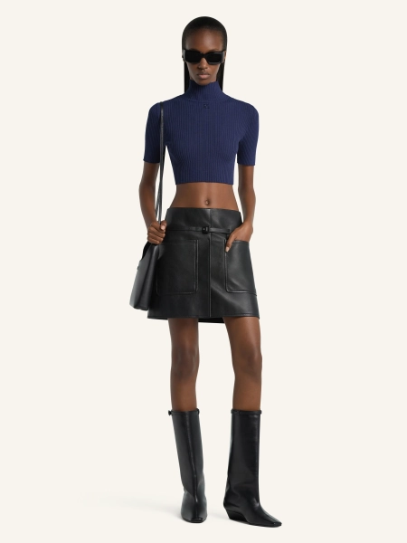 CROP TOP EN MAILLE CÔTELÉE