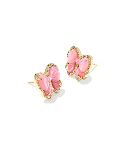 Haley Bow Gold Stud Earrings 