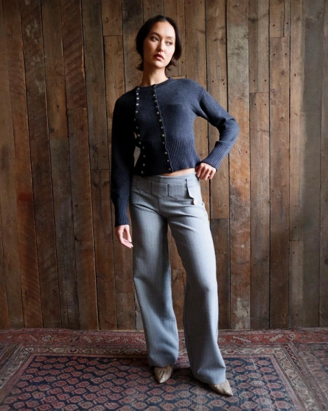 The Poet Cardigan Charcoal — Caspar The Label
