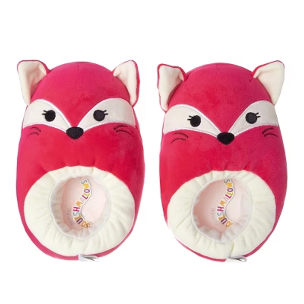 Squishmallow Fifi the Fox Dual Sizes Girls' Slippers. (Little Kids) - Hot Pink/Cream, 4-5