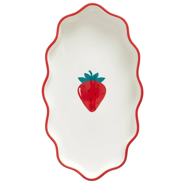 Mainstays Strawberry Scalloped Ceramic Trinket Tray - Walmart.com