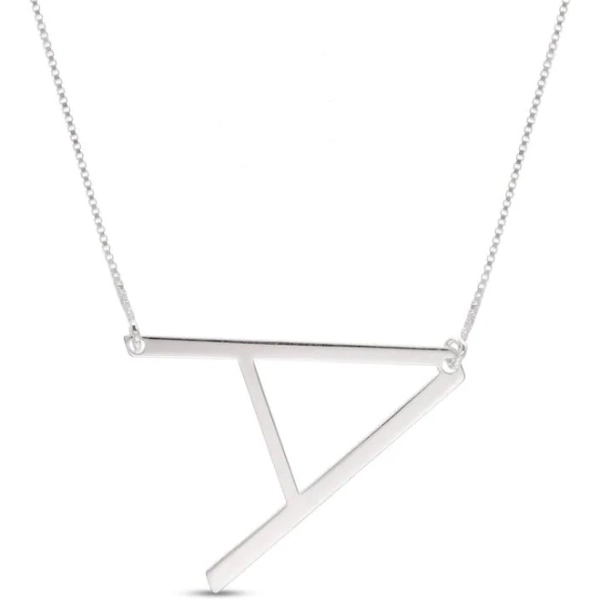 Zales Sterling Silver Sideways Initial Necklace