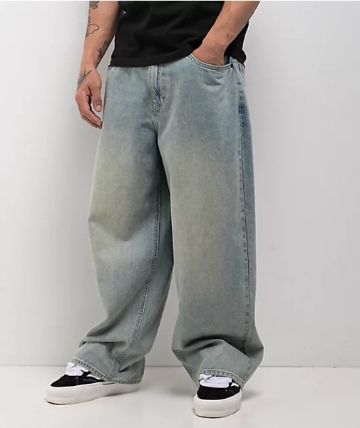 Empyre Ollie Light Blue Wash Ultra Wide Skate Jeans