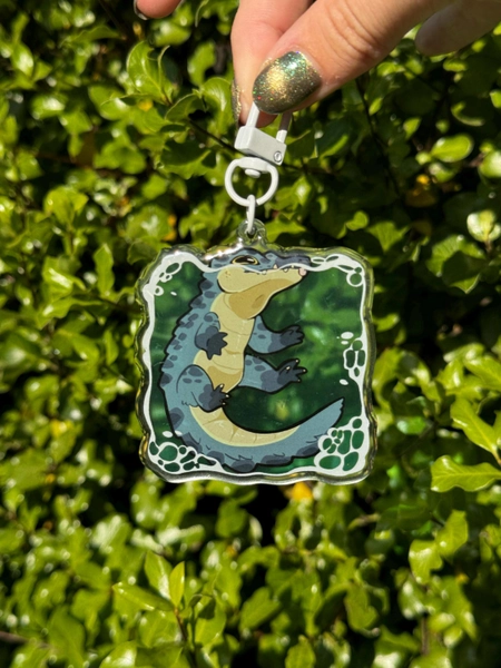See-through water Croc keychain