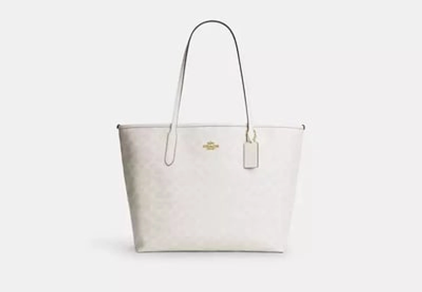 Coach Outlet City Tote Bag In Signature Canvas - White, Size: Extra Large