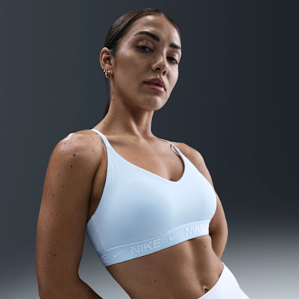 Nike Indy Light Support Women's Padded Adjustable Sports Bra - Celestine Blue - Size XS