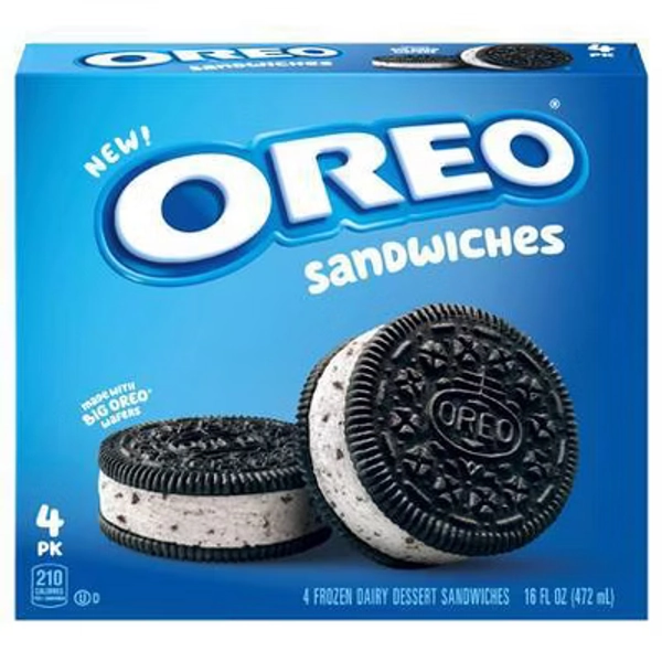 Oreo Frozen Ice Cream Dessert Sandwich - 4pk/16 fl oz