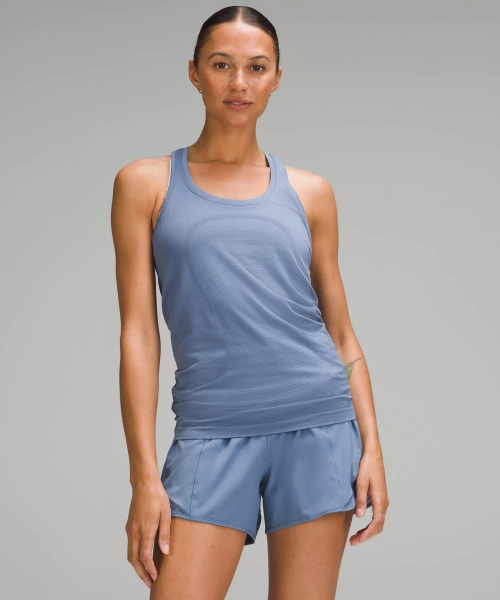 Swiftly Tech Racerback Tank Top 2.0 *Hip Length - Oasis Blue/Oasis Blue - 20
