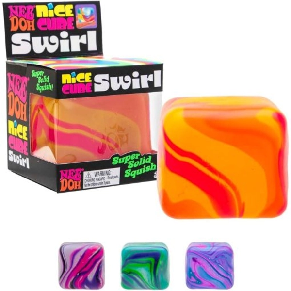 NeeDoh Nice Cube Swirl – Solid Squish – Assorted – NEEDOH Sensory Toys Website