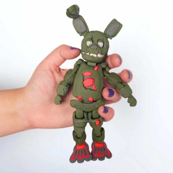 Springtrap - FNAF - Full Color Articulating Action Figure, Five Nights at Freddy's Fidget Figurine