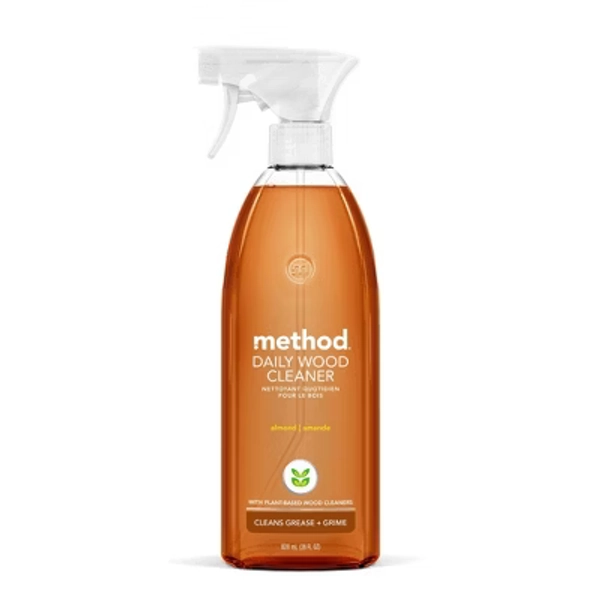 Method Almond Cleaning Products Daily Wood Cleaner Spray Bottle - 28 fl oz: Paraben-Free, Multipurpose, Liquid Form