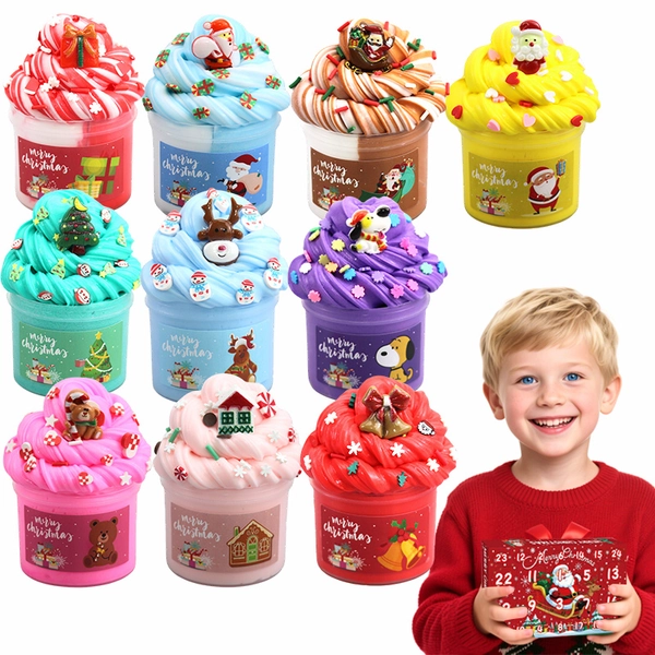 Advent Calendars 2025 Countdown Slime Advent Calendar - 24 Days of Countdown Slime Set with 10 Fun Slime Inserts and 14 Packs of Fun Accessories Kids, Teens and Women, Halloween, Party Gifts, Holiday Fun, Festive Activities, Playful Design