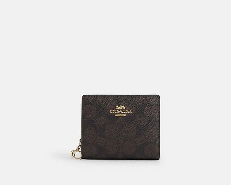Coach Women's Snap Wallet in Signature Canvas