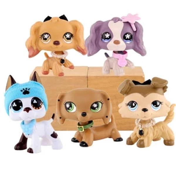 Minilpsshop 5pcs Dog Sets Cocker Spaniel #575 #1209 Dachshund Great Dane #577 Collie#893 with Cute Accessories