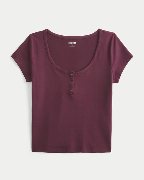 Seamless Fabric Snap Henley