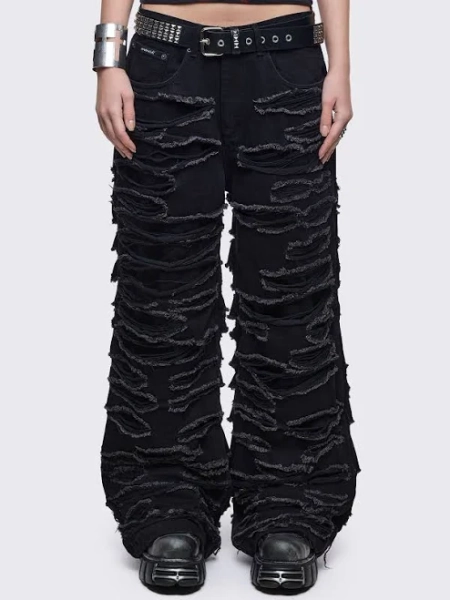 Minga London Slashed Distressed Baggy Jeans