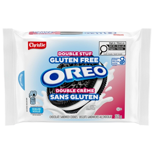 OREO Gluten Free, Double Stuf Chocolate Sandwich Cookies, 353 g