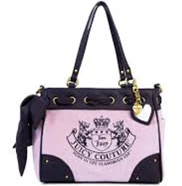 Juicy Couture Women's Heritage Core Velour & Faux Leather Tote Bag
