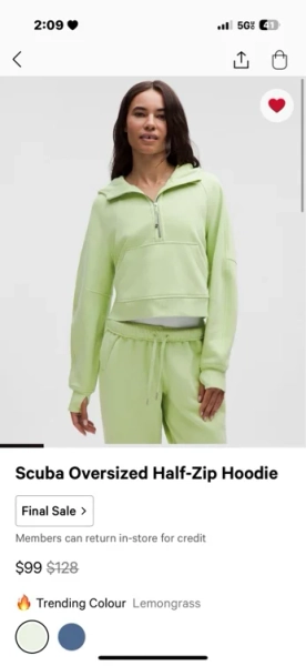 Scuba Oversized Half-Zip Hoodie - Solar Grey - XL/XXL