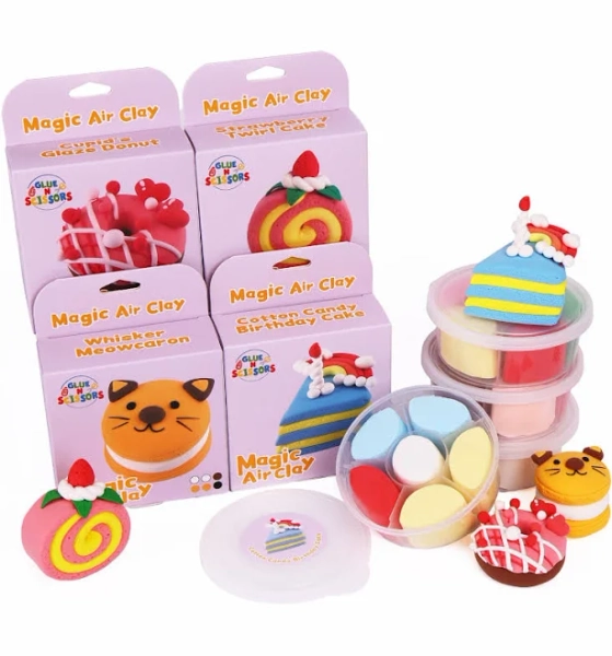 Magic Air Clay Dessert Bundle | DIY Clay Cake & Sweet Craft Kit Set for Kids