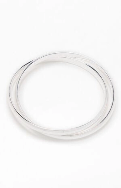 John Galt Silver Layered Bangle Bracelet | PacSun