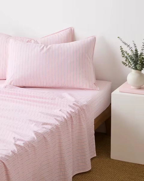 Target Bodie Australian Cotton Striped Sheet Set
 - Queen Bed
 - Pink