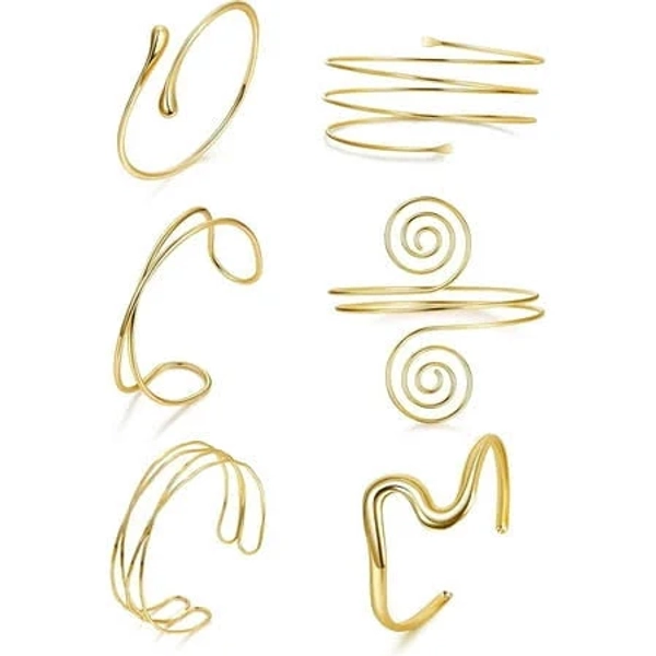 Women's Minimalist Coil Swirl Arm Cuff Bracelet