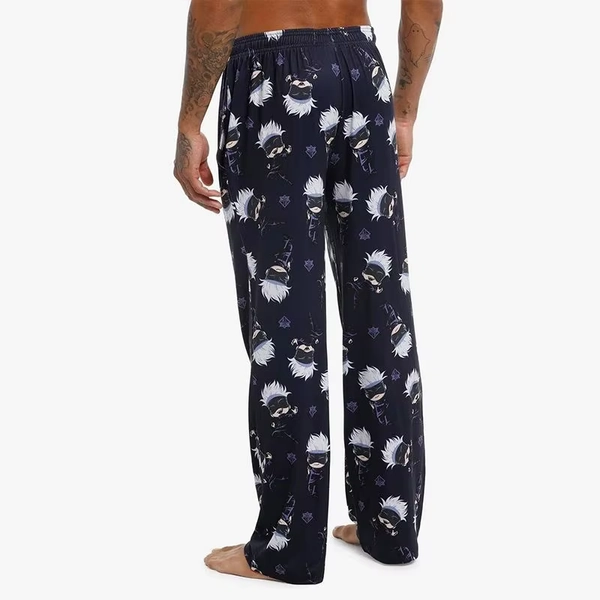 Bandai Jujutsu Kaisen Chibi Gojo Anime Full Over Print Adult Kids Pajama Pants Summer Quick-dry Comfy Lightweight Wide-leg Pants